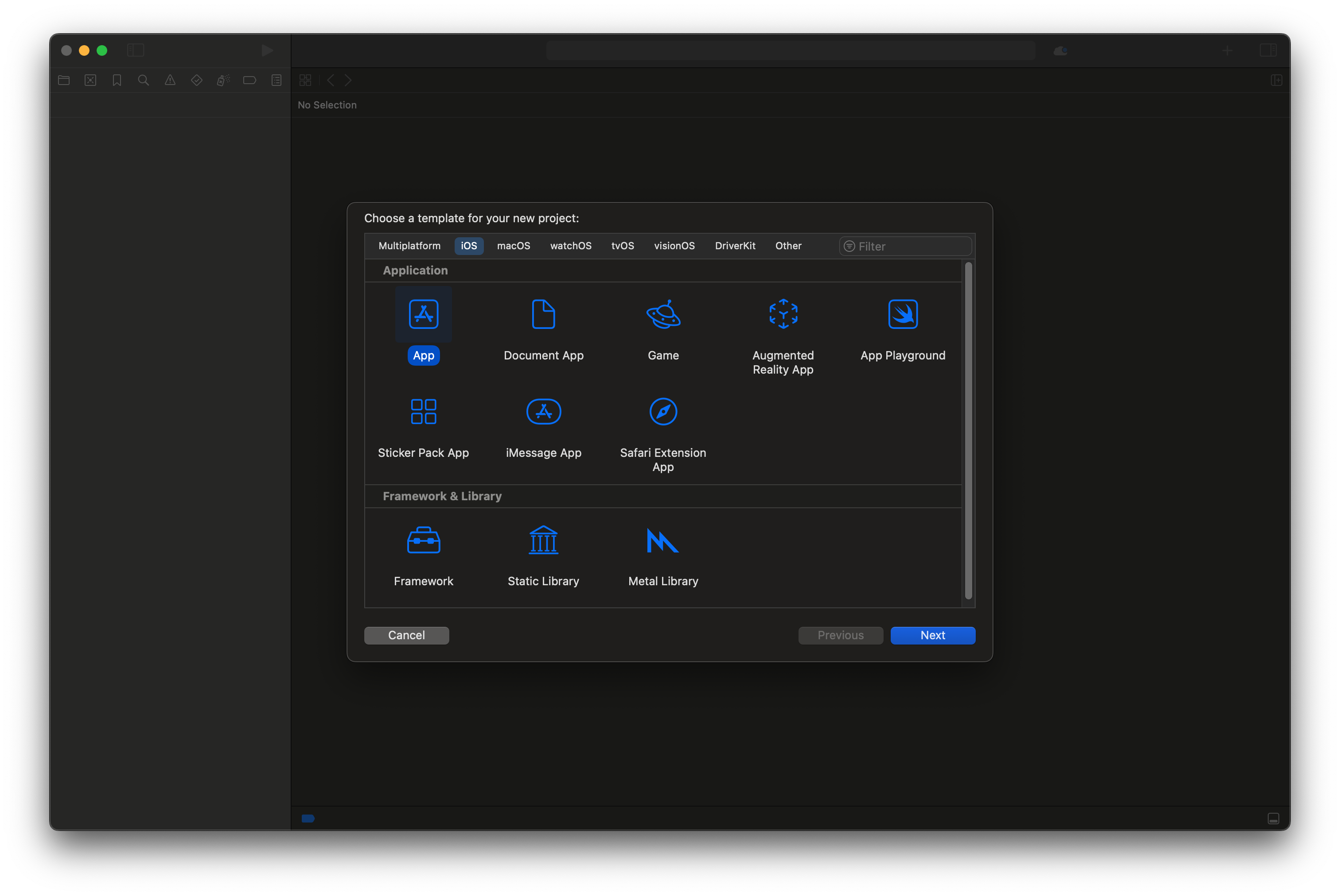 Create an iOS App project